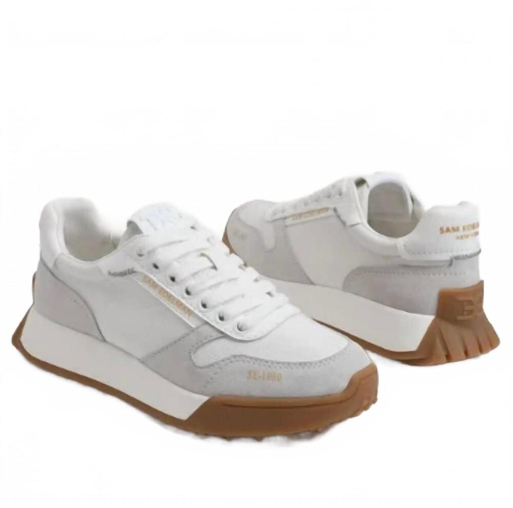 NEW SAM EDELMAN women's layla sneakers in white - Picture 8 of 8